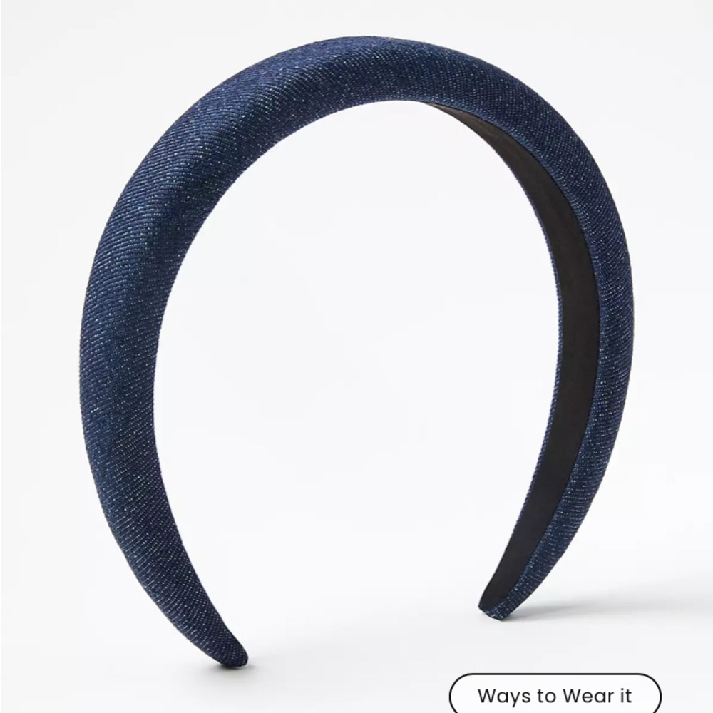 Elegant Denim Blue Puffed Headband